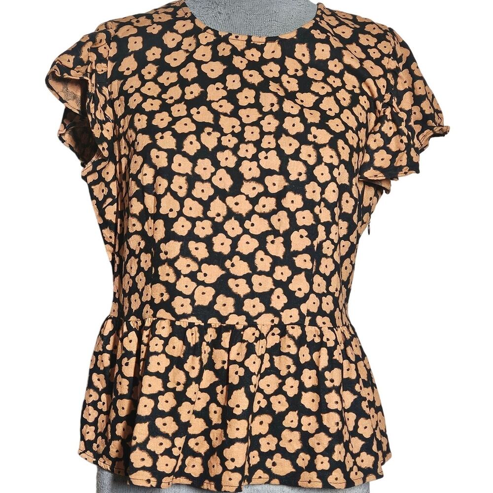 Who What Wear Linen Blend Blouse Size Small
